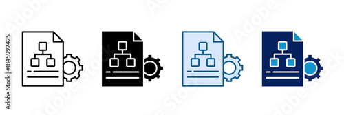 Workflow Management Icon Set Multiple Style Collection