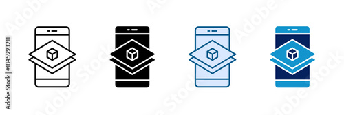 Augmented Reality Icon Set Multiple Style Collection