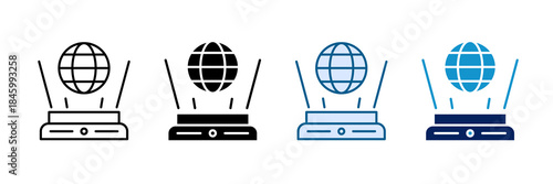Hologram Technology Icon Set Multiple Style Collection