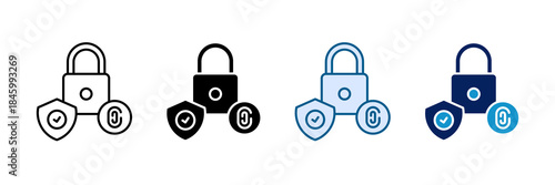 Biometric Security Icon Set Multiple Style Collection