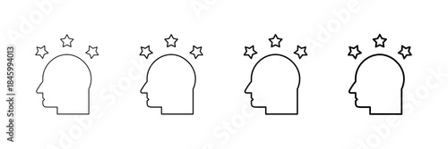 Motivation Icons Vector Set In Different Stroke Line Style