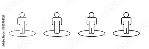 Stretch Zone Icons Vector Set In Different Stroke Line Style