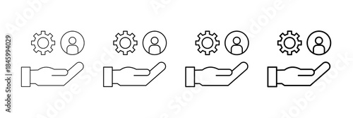 Adaptability Icons Vector Set In Different Stroke Line Style