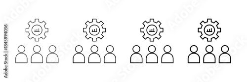 Skill Building Icons Vector Set In Different Stroke Line Style