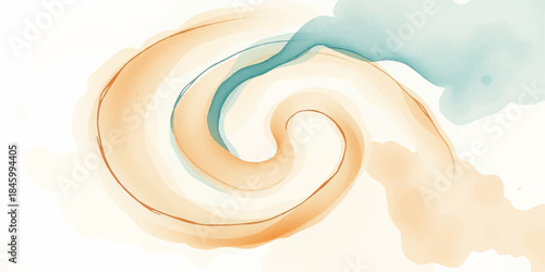 Abstract watercolor background with water drops featuring a fresh dairy cream swirl and yogurt texture for a sweet dessert ingredient macro