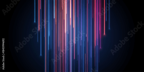 Abstract colorful rainbow background with bright digital waves and a spectrum of neon lines on a black texture for a modern technology wallpaper banner design