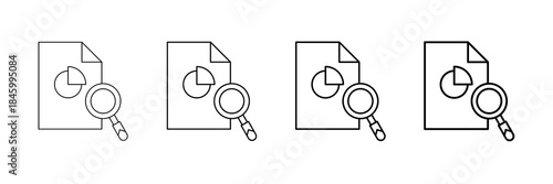 Impact Report Icons Vector Set In Different Stroke Line Style