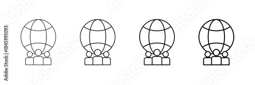 Social Impact Icons Vector Set In Different Stroke Line Style