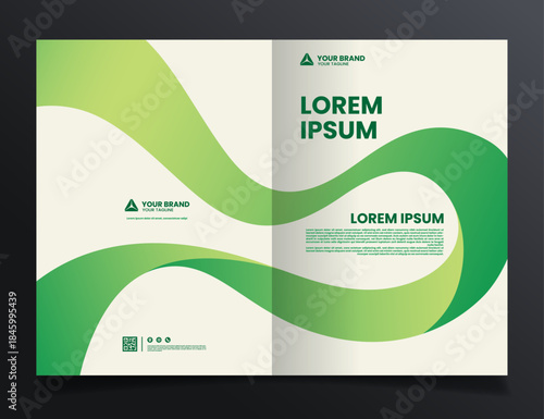 green background gradient illustration book cover template design