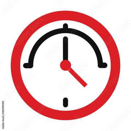 Minimalist icon of a clock, representing time, speed, or deadlines, with a clean, modern design.