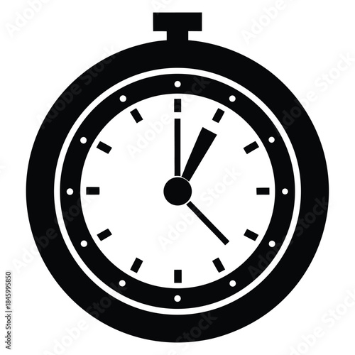 Minimalist clock icon indicating time or a deadline, featuring a simple dial and hands on a clean background.
