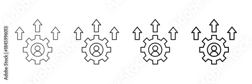 Upskilling Icons Vector Set In Different Stroke Line Style
