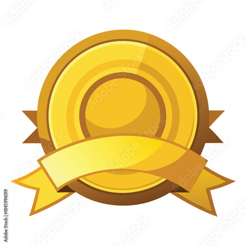 High-quality 3D render of a golden circle with a subtle sheen, representing perfection, completeness, or a valuable award.