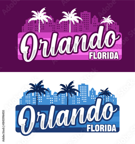 Orlando Florida with beautiful views and stunning palm tree silhouettes