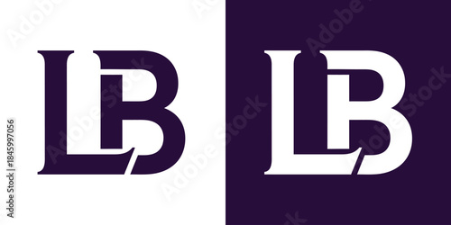 LB Logo design featuring contrasting on divided background