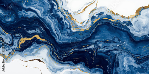 Abstract blue and yellow liquid flow pattern with texture and light waves illustration for wallpaper design