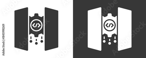 Gateway Icon Set Vector Collection Isolated In Black And White