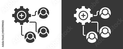 Resource Allocation Icon Set Vector Collection Isolated In Black And White