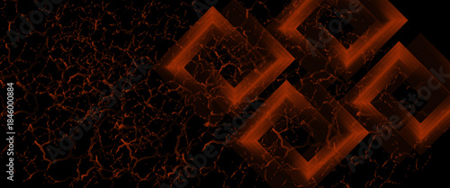 Futuristic design dark black background with orange arrow geometric 3D background overlap pattern layer on dark background. Eps10 vector