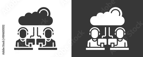 Cloud Platform Icon Set Vector Collection Isolated In Black And White