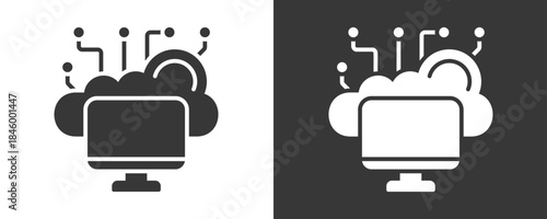 Edge Computing Icon Set Vector Collection Isolated In Black And White