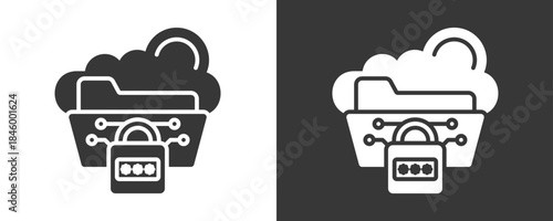 Data Encryption Icon Set Vector Collection Isolated In Black And White