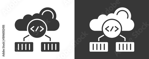 Containerization Icon Set Vector Collection Isolated In Black And White