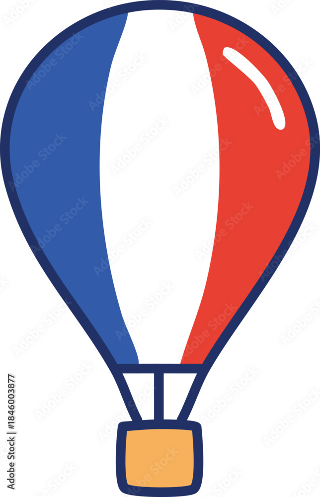 Fototapeta premium rance ribbon waving flag on white background, Happy Bastille Day, French National Day 14 of July decoration background, 3d rendering illustration