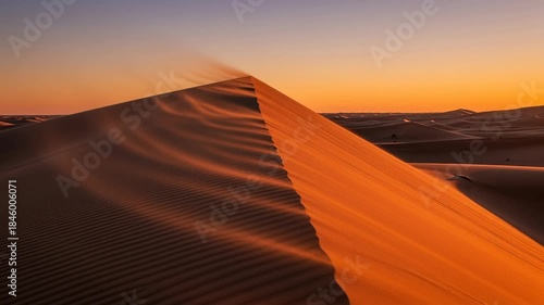 Golden hour paints stunning desert dunes in warm light, evoking adventure and serene travel experiences perfect for wanderlust content