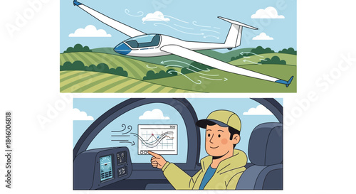 Pilot Holding Map in Cockpit.