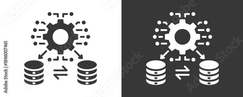Integration Icon Set Vector Collection Isolated In Black And White