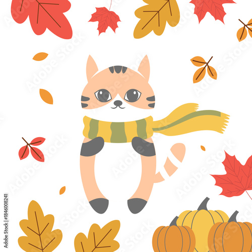 Hand drawn flat Happy thanksgiving day 