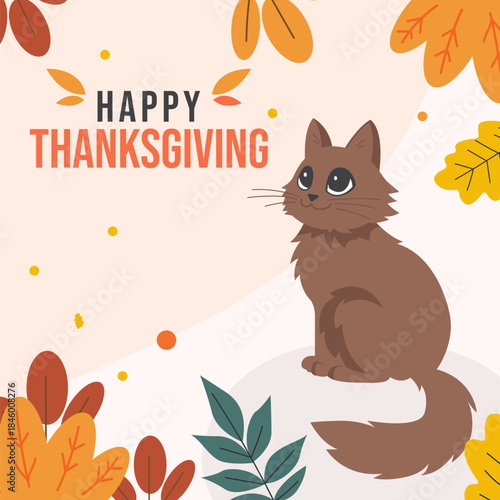 Hand drawn flat Happy thanksgiving day 