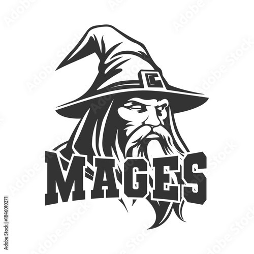 Mages vector mascot design logo for school team identity.