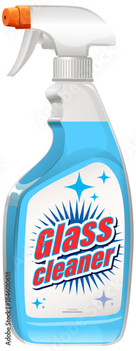 Blue Glass Cleaner Spray Bottle Vector Illustration