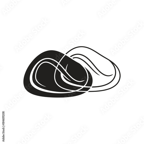 Abstract Black And White Chaotic Swirls And Lines On White Background chaos