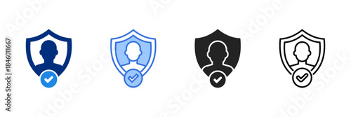 Authentication Icon Flat Style Vector Illustration