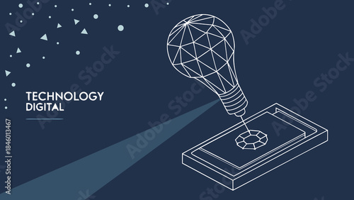 Digital Technology Innovation Mobile Network Idea Concept with vector illustration