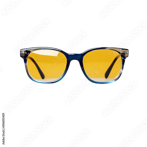 Modern Black Rectangular Reading Glasses Isolated on White