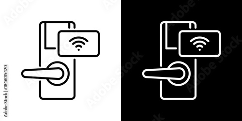 Keycard Icon Flat Style Vector Illustration