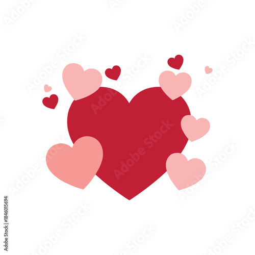 Valentine's day background. Valentine's Day greeting card set. Vector illustration for greeting cards, backgrounds, posters.