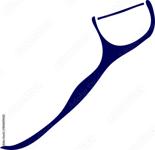 Silhouette of dental floss pick on white. plastic toothpicks. Floss toothpick. dental floss. Vector of single dental floss pick. 