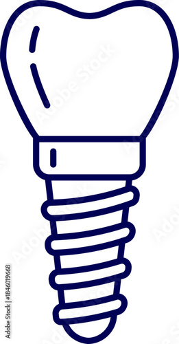 Dental implant vector illustration on white background. dental implant logo, icon. Implantation dentistry and care to teeth. illustration. 