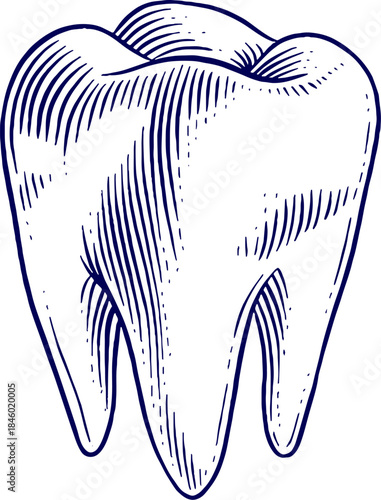 Hand drawing tooth icon. Dental tooth icon. Teeth in flat and linear design. Tooth icon isolated on white background. Tooth Vector Outline Icon