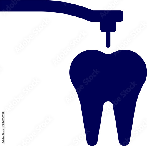 Tooth drilling silhouette vector. Solid Dental Drilling Illustration.. Icon of Tooth Drilling. Dental filling procedure. Dental Drilling Illustration glyph icon. 