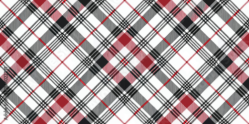 A stylish plaid pattern featuring black, red, and white colors, perfect for fashion and textile designs.