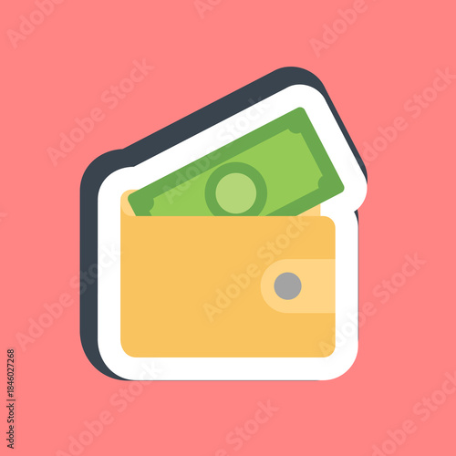 Sticker wallet. Black Friday Sale elements.