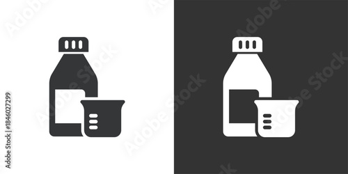 Syrup Medicine Bottle icon. Solid glyph series icon