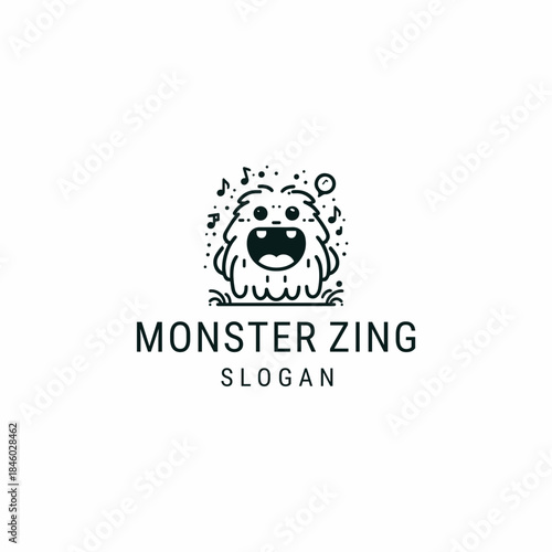 Monster zing logo style icon design template vector illustration
