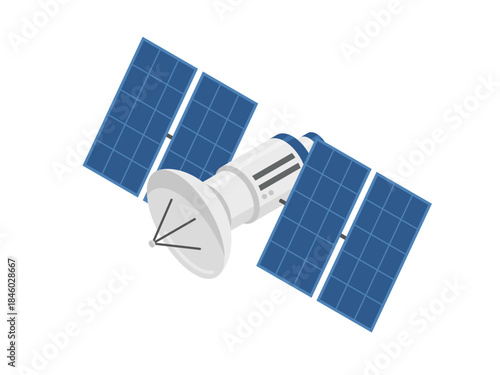人工衛星,フラットイラスト